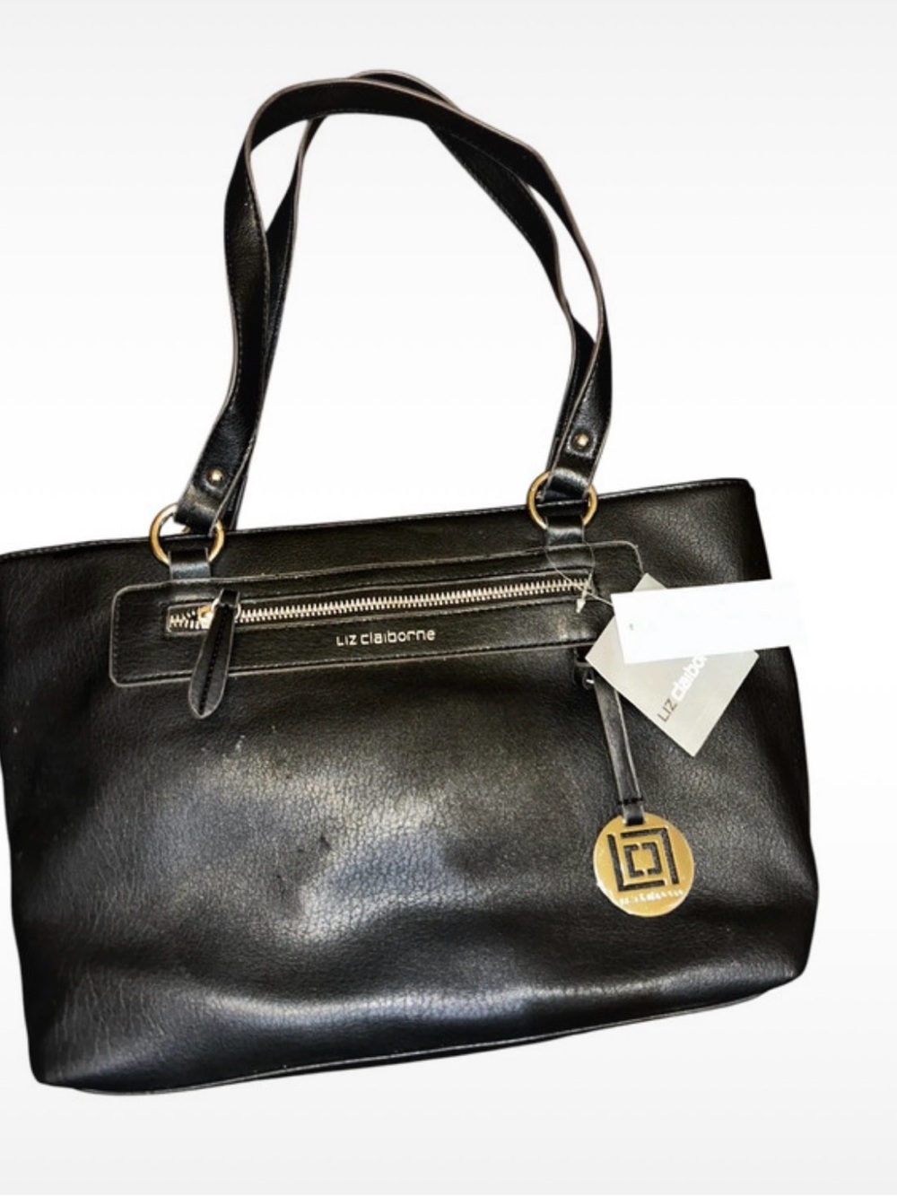 Liz Claiborne Black Tote with Gold Hardware
